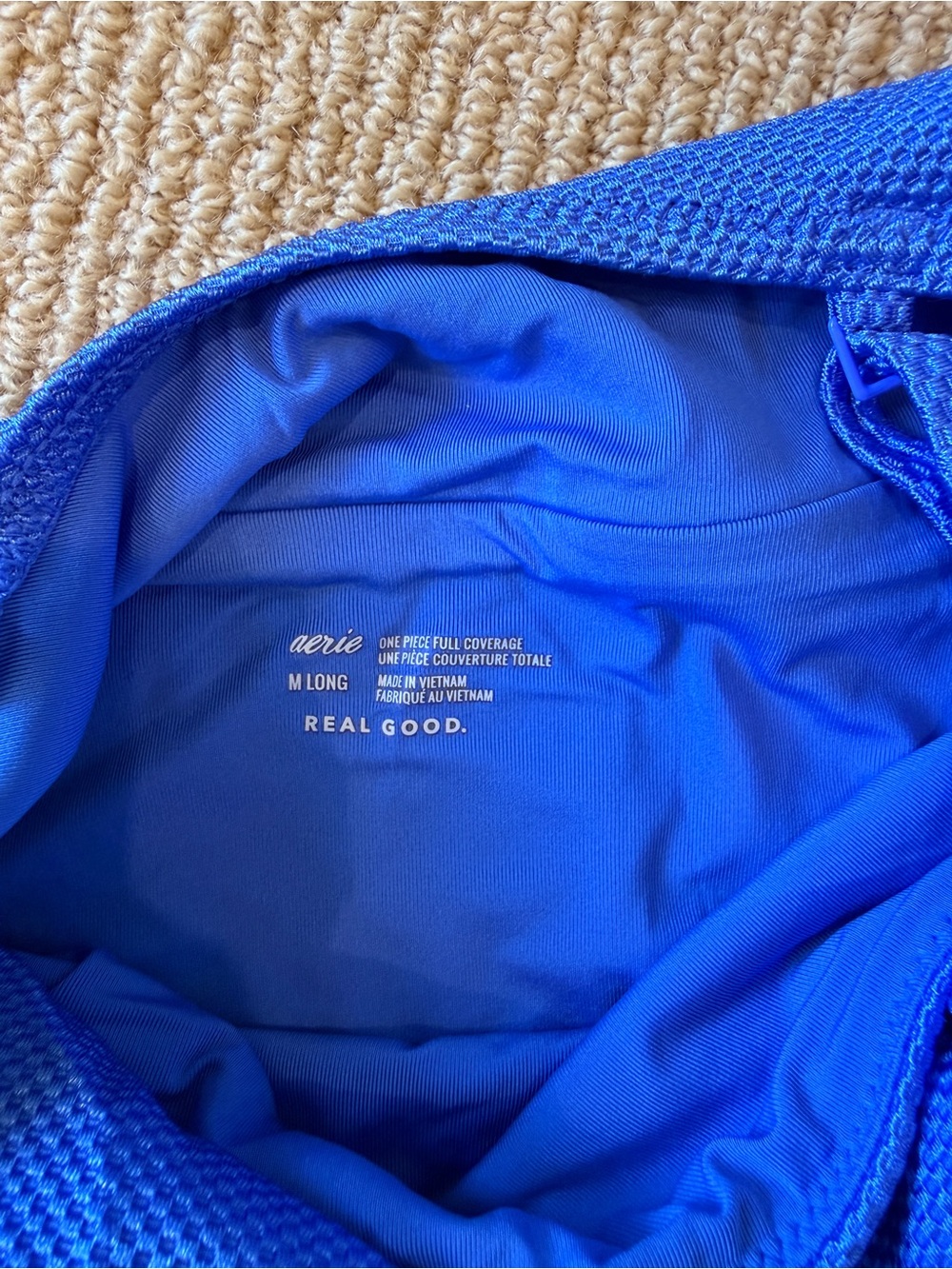 aerie Royal Blue One-Piece Twist Front Swimsuit - Picture 3 of 3